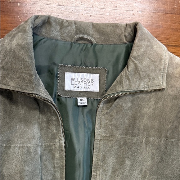Wilsons Leather Olive Green Suede Zip Jacket - Picture 2 of 8